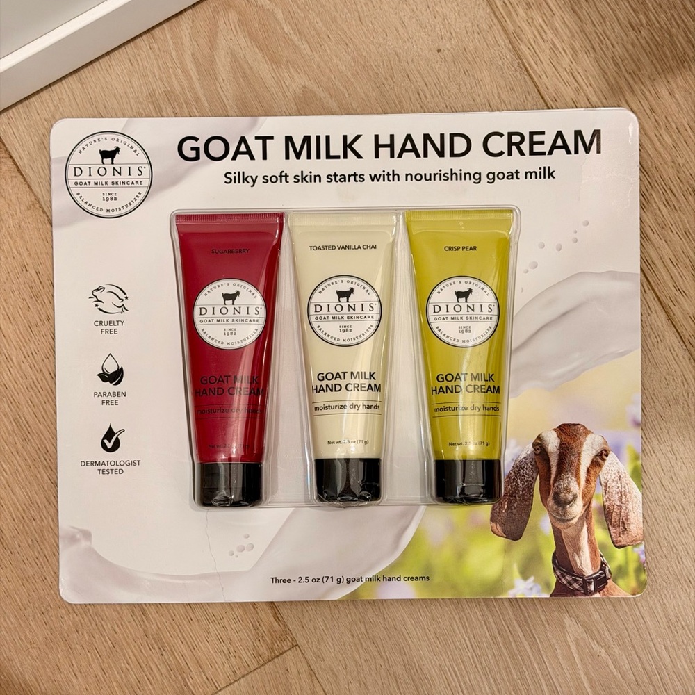 Dionis Goat Milk Hand Cream Set 3 Pack 2.5oz Sugarberry Vanilla Pear